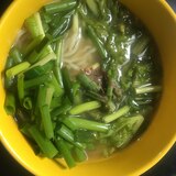 わさび菜と小ねぎの味噌ラーメン